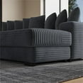 thumbnail image 5 of Modern 110" Modular Sectional Sofa with Chaise, Fluffy Corduroy Cloud L Shaped Couch with Deep Seats for Living Room (Dark Grey), 5 of 9