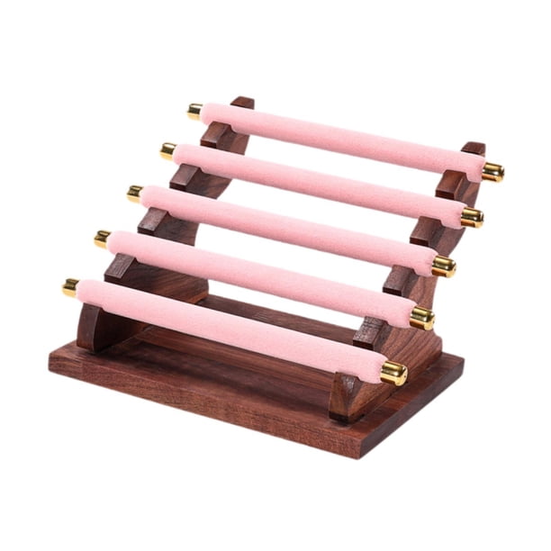 Soporte de exhibición de anillos Soporte de anillos con base de madera Soporte organizador de joyas para Rosa 22x165x155cm