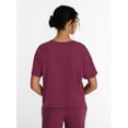 thumbnail image 4 of Joyspun Women’s Cotton-Blend Sleep Lounge Top with Short Sleeves, Sizes S-3X, 4 of 6