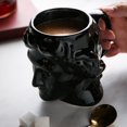 thumbnail image 5 of Taza de café de gran capacidad con forma de David para la cabeza, taza de chocolate caliente, regalo para un amigo, color blanco, 5 of 5