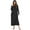 Black, variant on Women Zipper Robe Long Sleeves Hooded Loungewear Full Length Sleepwear Pockets Housecoat Long Soft Bathrobe