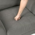 thumbnail image 6 of Xumo Loveseat- Taupe Gray Fabric- 56 Inch- Black Tapered Wood Legs, 6 of 6
