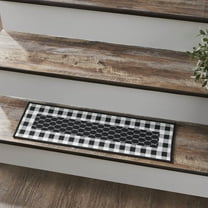 VHC Brands Down Home Indoor Stair Tread Rect Latex 8.5x27, Polyester Entry, Living Room Stair Tread, Country Style, Farmhouse, Down Home Collection, Rectangle 8.5x27, Country Black