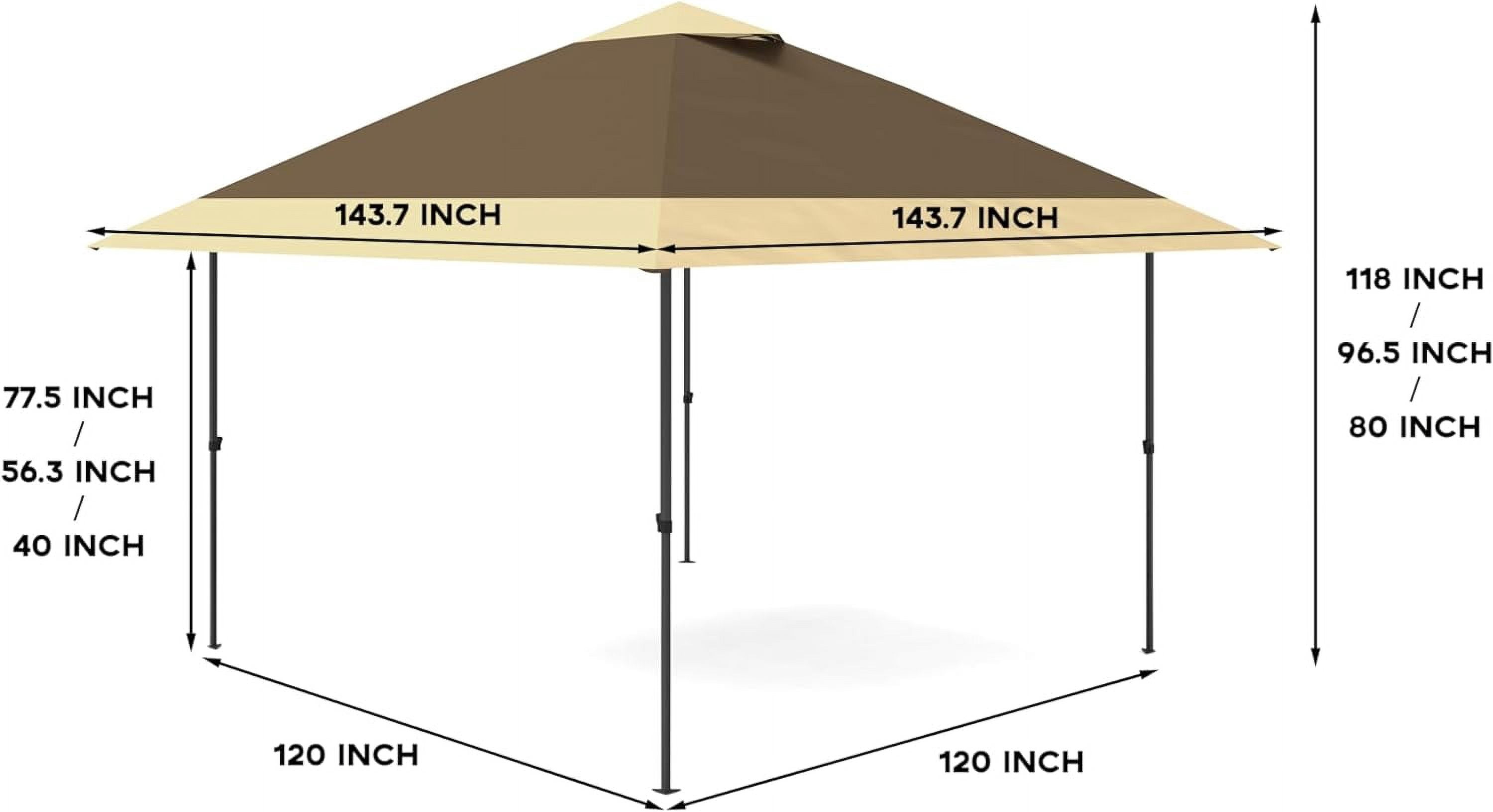 COZONY 12'x12' Pop-Up Gazebo, Waterproof and UV Protection, Portable and Adjustable Tent