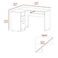 thumbnail image 4 of Depot E-Shop Idra L-Shaped Desk with Keyboard Tray, 2 Drawers, and Open Shelf, Smokey Oak, 4 of 7