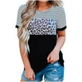 thumbnail image 1 of Pompotops Mode Femme Blouse à Col Rond Imprimé Manches Courtes T-Shirt Hauts d'Été, 1 of 5