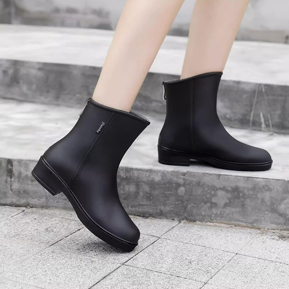 AUXDIQ Rain Shoes Women Mid-calf Boots Waterproof Rain Boots Outdoor Garden Shoes