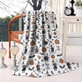 thumbnail image 2 of White Halloween Witch Pumpkin Pattern Blanket,Comfortable Soft Lamb Wool Throw Blanket,All Season,Warm Lightweight Blankets for Sofa Bed Couch Living Room Chair,40"x50", 2 of 4