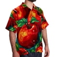 thumbnail image 2 of Fruit Men's Short Sleeve Spread Collar Button Down Beach Print Casual Shirts, 2 of 6
