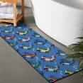 thumbnail image 2 of Blue Cartoon Dinosaurs Text Pattern Bathroom Rugs Mat,Non Slip Microfiber Bathroom Rug,Rubber Backing,Soft Bathroom Mats for Bathroom Floor,Tub and Shower,47x17in(120x43cm), 2 of 5