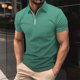 thumbnail image 2 of Camisas de Manga Larga para Hombres Casual Impreso Girar Abajo Cuello Cremallera Blusa, Camisas de Manga Larga para Hombres Algodón, 2 of 6