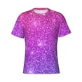 thumbnail image 3 of Naloa Purple Glitter Men's T-Shirt Sport T-shirt Men's Basic Tee Casual Men's Shirt, Round Neck, Short Sleeves - 3X-Large, 3 of 5
