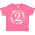 thumbnail image 3 of Inktastic 2nd Birthday Rose Wreath 2 Year Old Girl Girls Toddler T-Shirt, 3 of 5