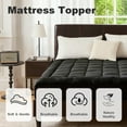 thumbnail image 2 of Twin Quilted Mattress Topper – Soft Pillow Top Fitted Mattress Pad, Down Alternative Fill, Cooling Comfort Breathable Mattress Cover, Machine Washable Deep Pocket Mattress Protector, Black, 2 of 7