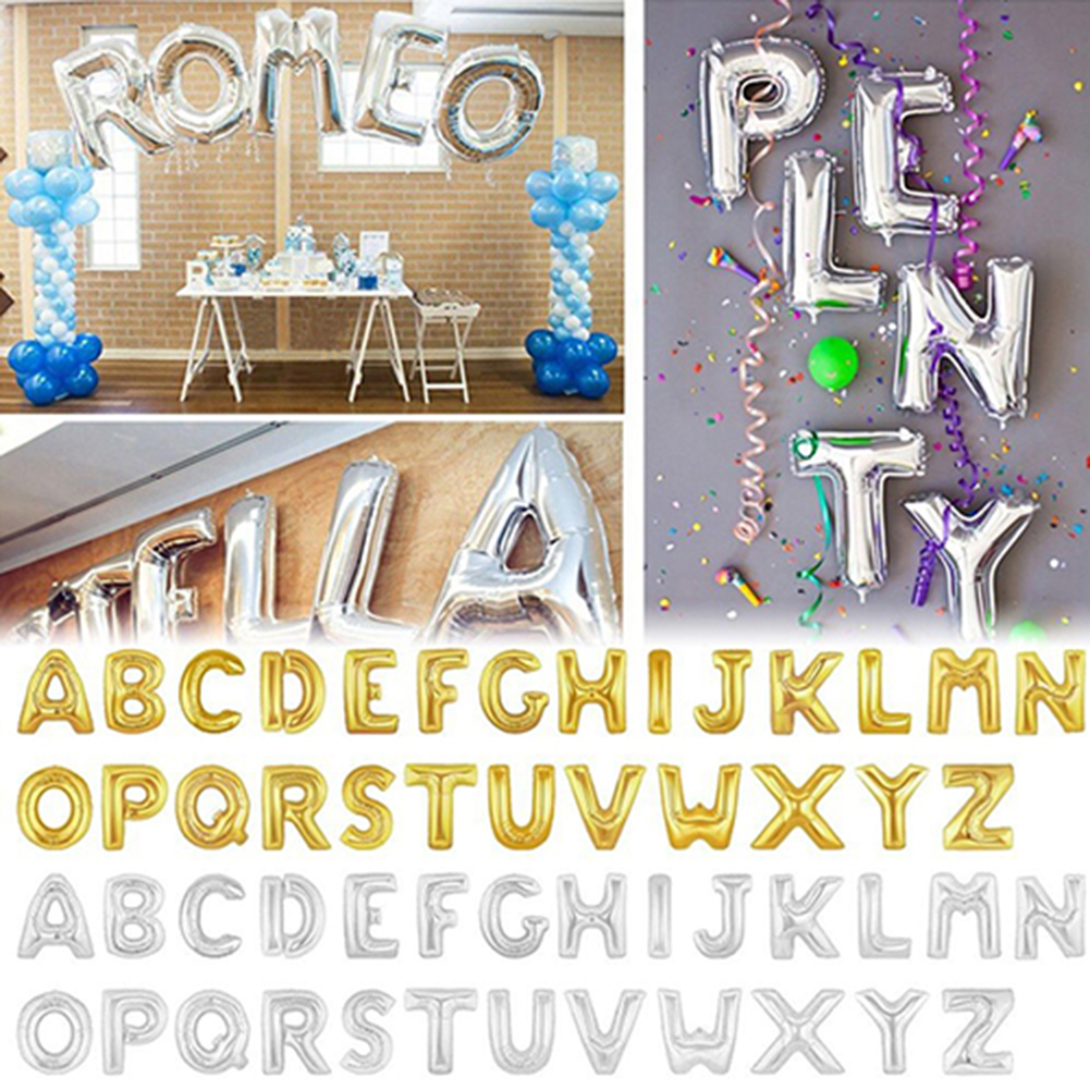 NUZYZ 16/40 Inch Foil Balloons Letter Number Wedding Birthday Party ...