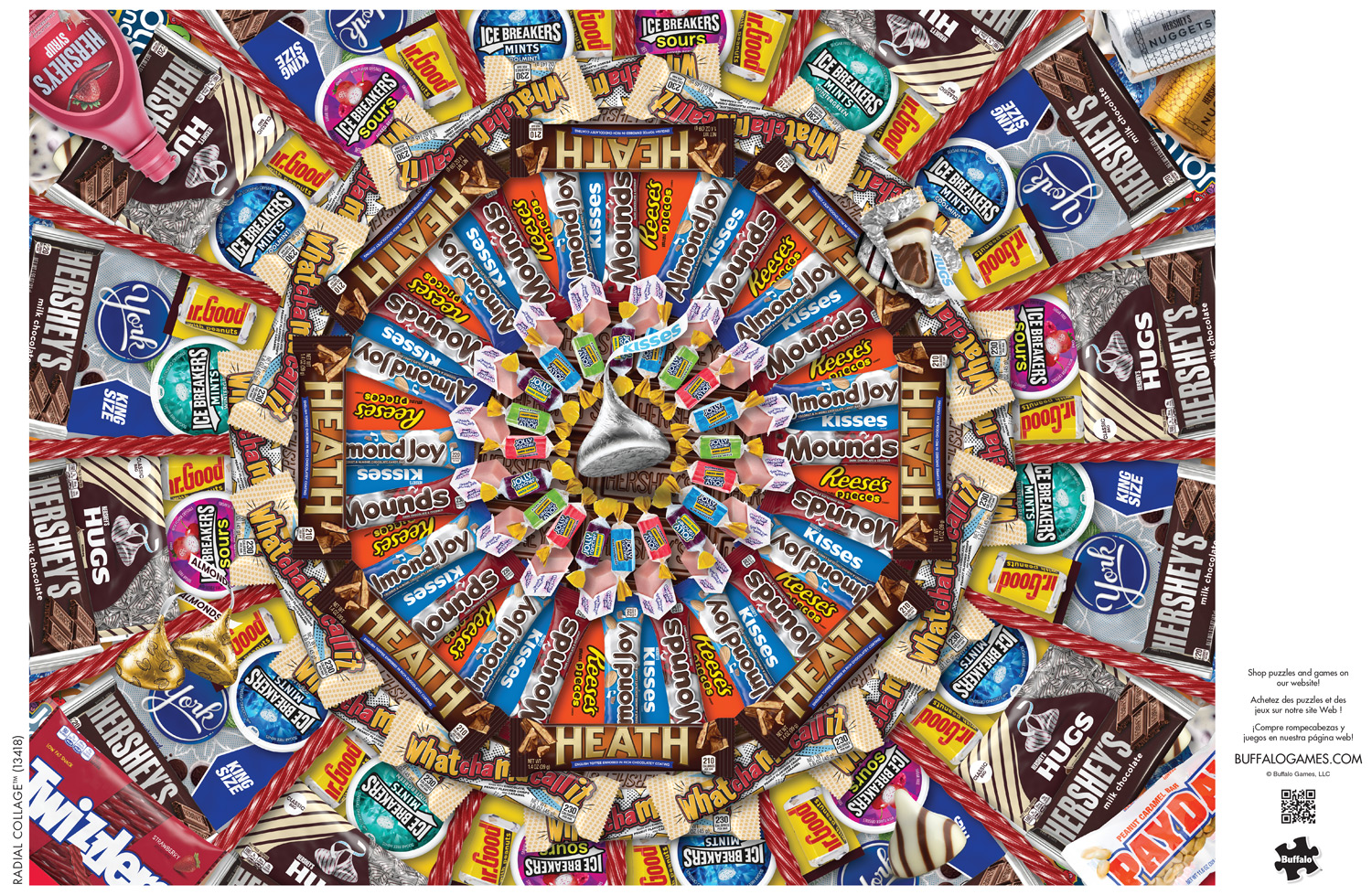 Buffalo Games 1000-Piece Hershey's Radial Collage Interlocking Jigsaw Puzzle for Adults Ages 14+
