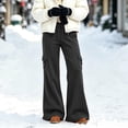 thumbnail image 3 of Auralook Women's Fleece Lined Yoga Pants with Pockets Soft High Waist Flare Leggings Winter Warm Pants, 3 of 6