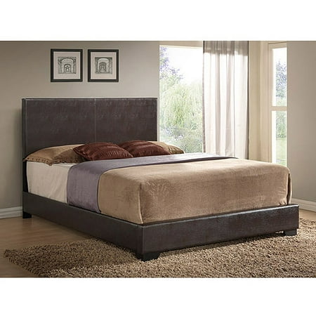 Ireland Queen Faux Leather Bed, Brown