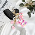 thumbnail image 4 of TRAHOO-Resin Alphabet Initial Letter Keychain Tassel Flower Pendant Key Ring for Purse Handbag Car Keys, 4 of 4