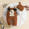 thumbnail image 4 of Curenmufel Coming Home Outfit Boy Winter Newborn Baby Outfit Boy Girl Letter Print Long Sleeve Romper Shirt Pants Beanie Hat Set Fall Winter Clothes 0 3 6 9 12 18 24 Months (Black,6-12 Months), 4 of 8