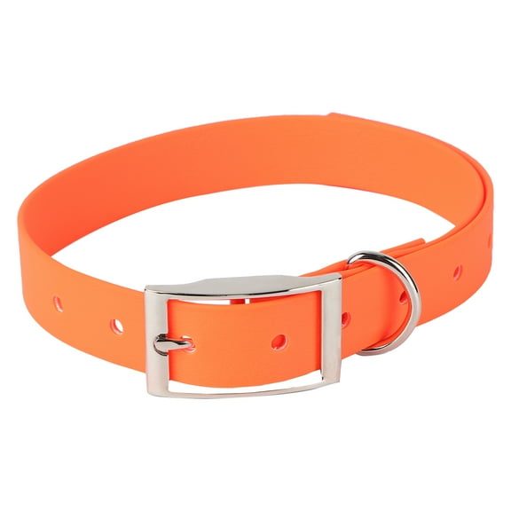 Troglfold Pet Collars Waterproof PVC Plain Pet Dog Puppy Collar for Small and Medium Dogs (Orange)