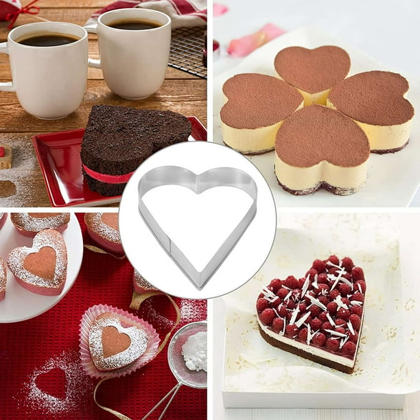 5 Pieces Heart Shape Cookie Cutter Set Valentine Cookie Cutter Stainless  Steel Heart Cutter Valentine's Day Present 
