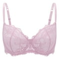 thumbnail image 1 of Wingslove Women's Beauty Sheer Lace Non Padded Underwired Unlined Balconette Bra, 1 of 4