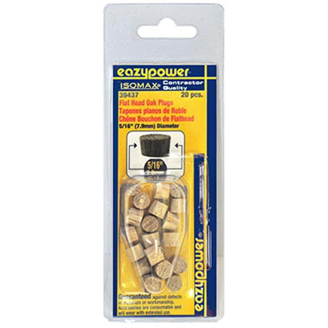 Eazypower 39437 0.31 in. Oak Flat Head Plug - 20 Pack