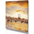thumbnail image 2 of African Zebras Walking in Row - African Landscape Canvas Art Print, 2 of 3