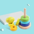 thumbnail image 3 of Little frog Bloque de apilamiento de madera de 6 pulgadas con juguete de combinación de colores básicos para el desarrollo del cerebro de los niños, 3 of 5