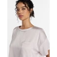 thumbnail image 5 of Joyspun Women’s Short Sleeve Stretch Satin Top and Shorts Pajama Set, 2-Piece, Sizes XS-3X, 5 of 6