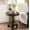 62#Espresso, variant on DUOSONG Rene Round Wood Pedestal Side Table, Teal Teal Wood Furniture Primary Living Space Tables