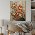 thumbnail image 2 of Designart "Koi Fish Fishing Contemporary wall art I" Animals Print on Natural Pine Wood, 2 of 5