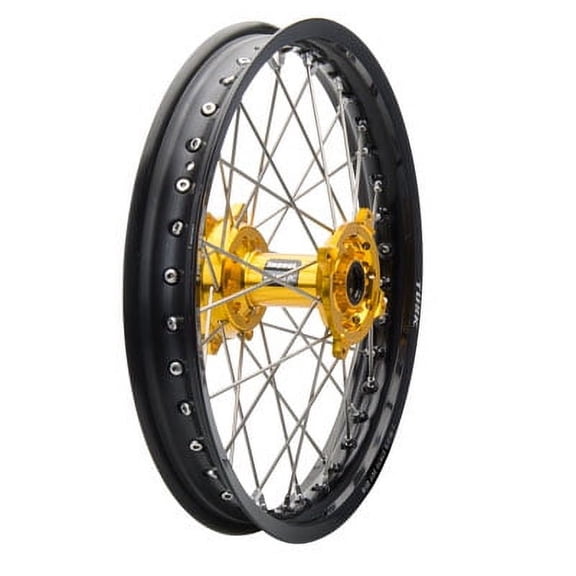Impact Complete Wheel - Rear 19 x 2.15 Black Rim/Silver Spoke/Yellow Hub for Suzuki RMX450Z 2017-2018