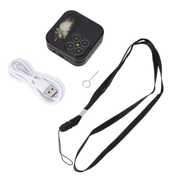 2G Flip Mobile Phone for Seniors, Dual SIM, FM Radio, Media Player, LED Flashlight, HD Rear Camera, Small Flip Mobile Phone with Lanyard, Black