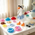 thumbnail image 5 of Yardvibe 18PC Desk Goose Outfits, 7 Inch Summer Mini Porch Goose Outfits Hats Sunglasses Swimming Ring Necklaces Dresses for Magnetic Geese Statue, Key Holder Table Decor (D), 5 of 9