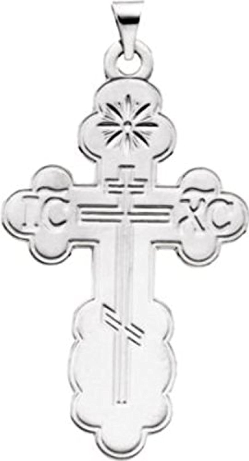 14K Yellow 19x13mm Orthodox Cross Pendant 