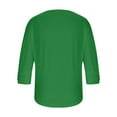 thumbnail image 6 of Cethrio 3/4 Sleeve Tops for Girls, Pullover Crew Neck Spring Fall Casual Girls Blouses Green Size 7-8, 6 of 7