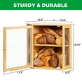 thumbnail image 7 of Bamboo Bread Box,2-Tier Bread Box for Kitchen Countertop,Corner Bread Storage Bread Container,Bread Storage with Adjustable Height,Bread Holder with Acrylic Wavy Door Panel, Bamboo, Large, 7 of 7