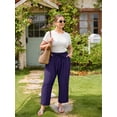 thumbnail image 2 of CASSIE LIZ Plus Size Summer Pants Curvy Womens Wide Leg Beach Palazzo Pants Baggy Lounge Trousers 3XL 22W 24W, 2 of 10