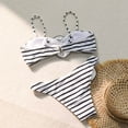 thumbnail image 6 of WREESH Womens Bikini Set Stripe Swimsuit Bikini Three-Dimensional Flower Swimsuit Swim Trunks Two-Piece Set Beach Bathing Suit White, 6 of 9