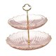 thumbnail image 4 of Soporte para cupcakes, bandeja para servir con asa, soporte de exhibición para cupcakes, soporte de pastelería para celebración de fiestas comerciales Rosa 2 capas, 4 of 8