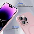 thumbnail image 3 of Magnetic case for iPhone 14 Pro Max Phone Case for Women, Matte Luxury Soft Metallic Luster Design with Camera Lens Protector, Compatible with Magsafe Case for iPhone 14 Pro Max 6.7"-Pink, 3 of 14