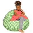 thumbnail image 1 of Posh Beanbags Bean Bag Chair, Large-38in, Pattern Chevron Green and White, 1 of 4