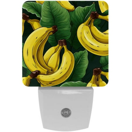 

Bananas LED Square Night Lights - Bright and Compact Bedroom or Bathroom Lighting Solution with Auto on/Off Sensor - Set of 2 Square Shaped Nightlights