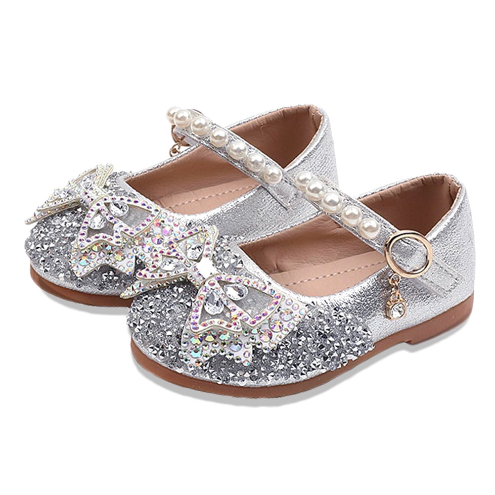 Gyratedream Toddler Little Girls Butterfly Glitter Dress Shoes Mary