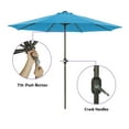 thumbnail image 3 of 9ft Patio Umbrella Outdoor Market 32 LED Solar Umbrella with Tilt and Crank(Light Blue), 3 of 13