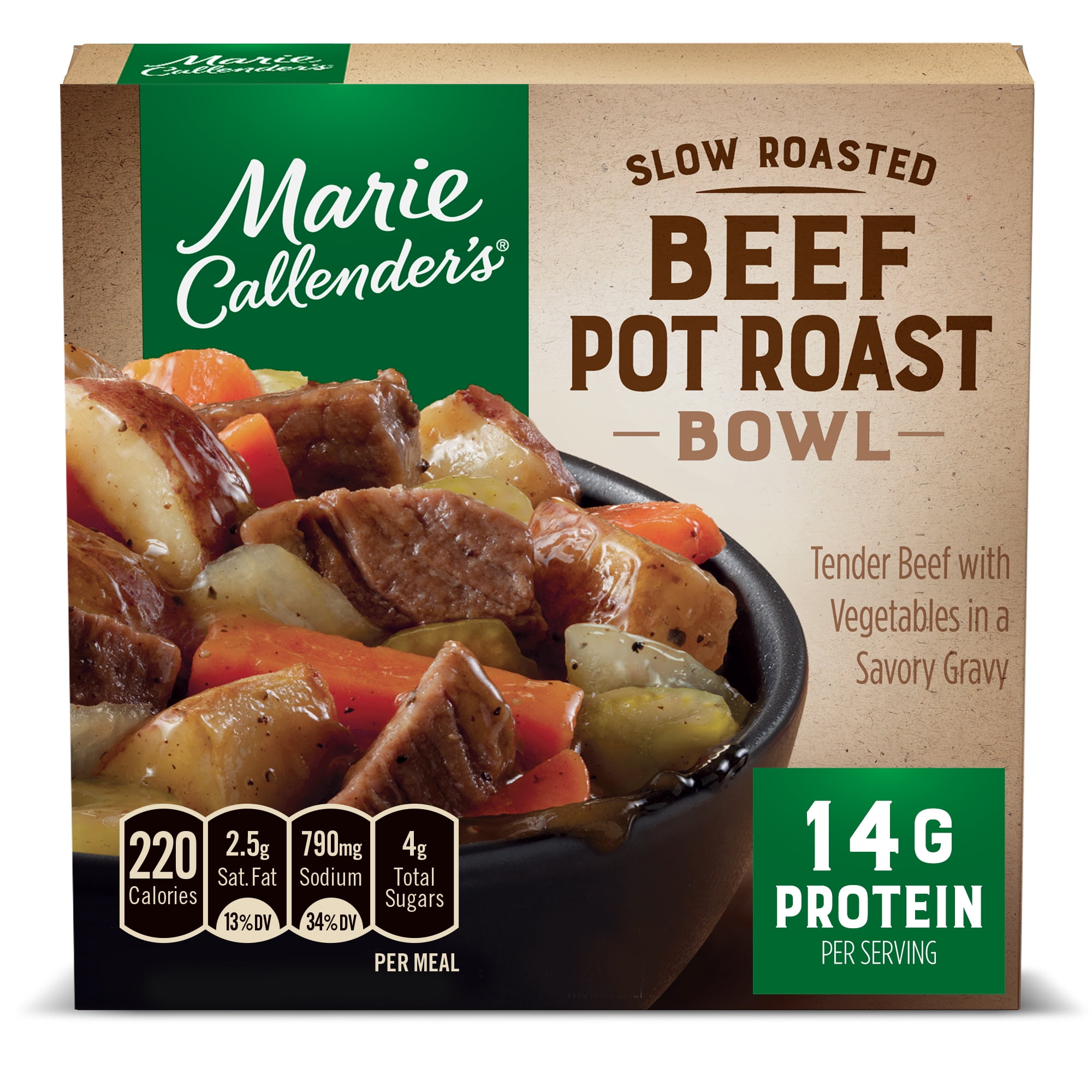 Marie Callender's Slow Roasted Beef Pot Roast Bowl, Frozen Meal, 11 oz (Frozen)