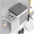 thumbnail image 2 of Caximsy Barra De Toalla Ajustable Para Montaje En Pared De Baño Toallero De Ducha Adhesivo De 17-30,7 Pulgadas Toalleros De Baño De Acero Inoxidable Para Inodoro Cocina Colgador De Toalla Doble (Toall, 2 of 5