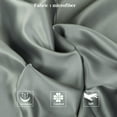 thumbnail image 3 of Organictune 2 Pack Silky Matte Satin Pillowcases with Zipper, Breathable and Cooling Pillow Cases for hair and skin, Dark Gray, Queen, 20" x 30", 3 of 5